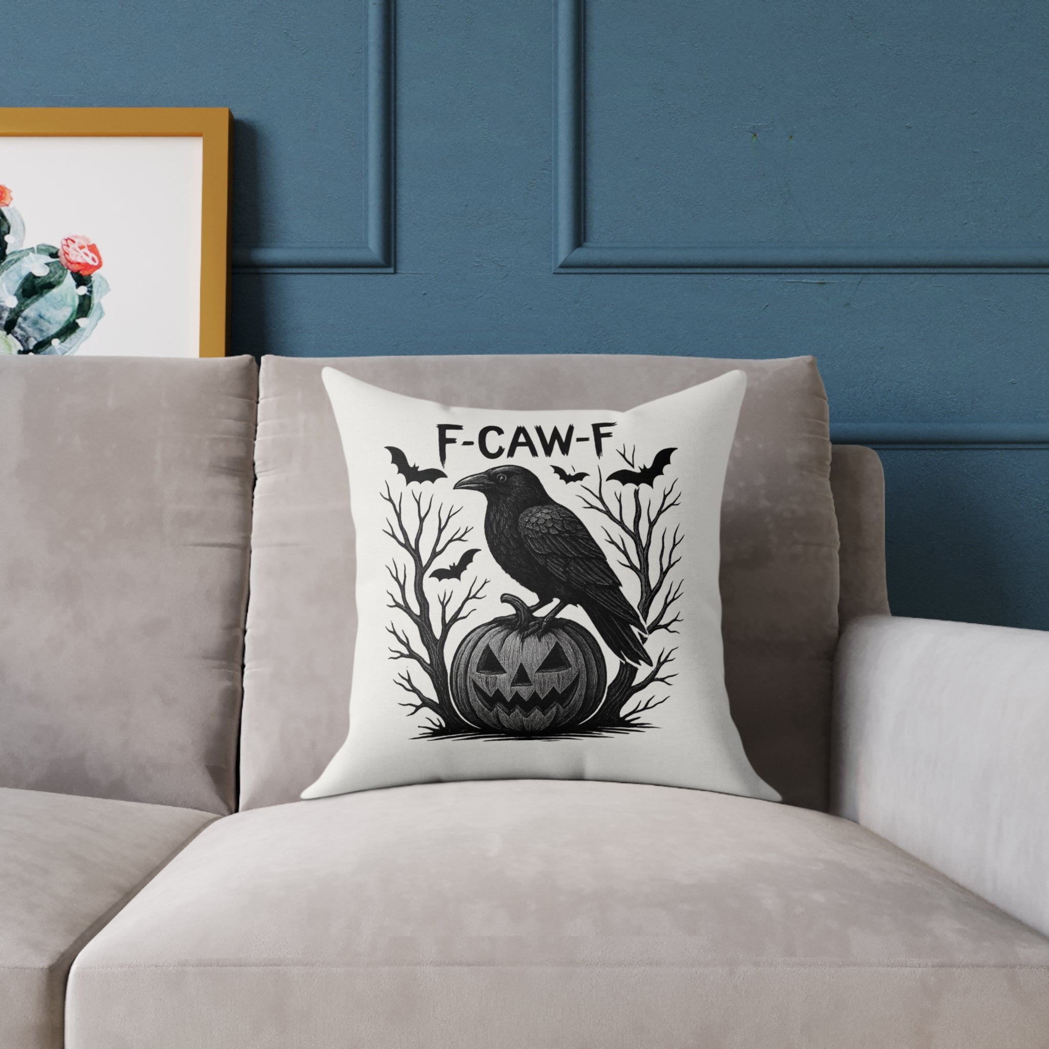 F-caw-F Throw Pillow