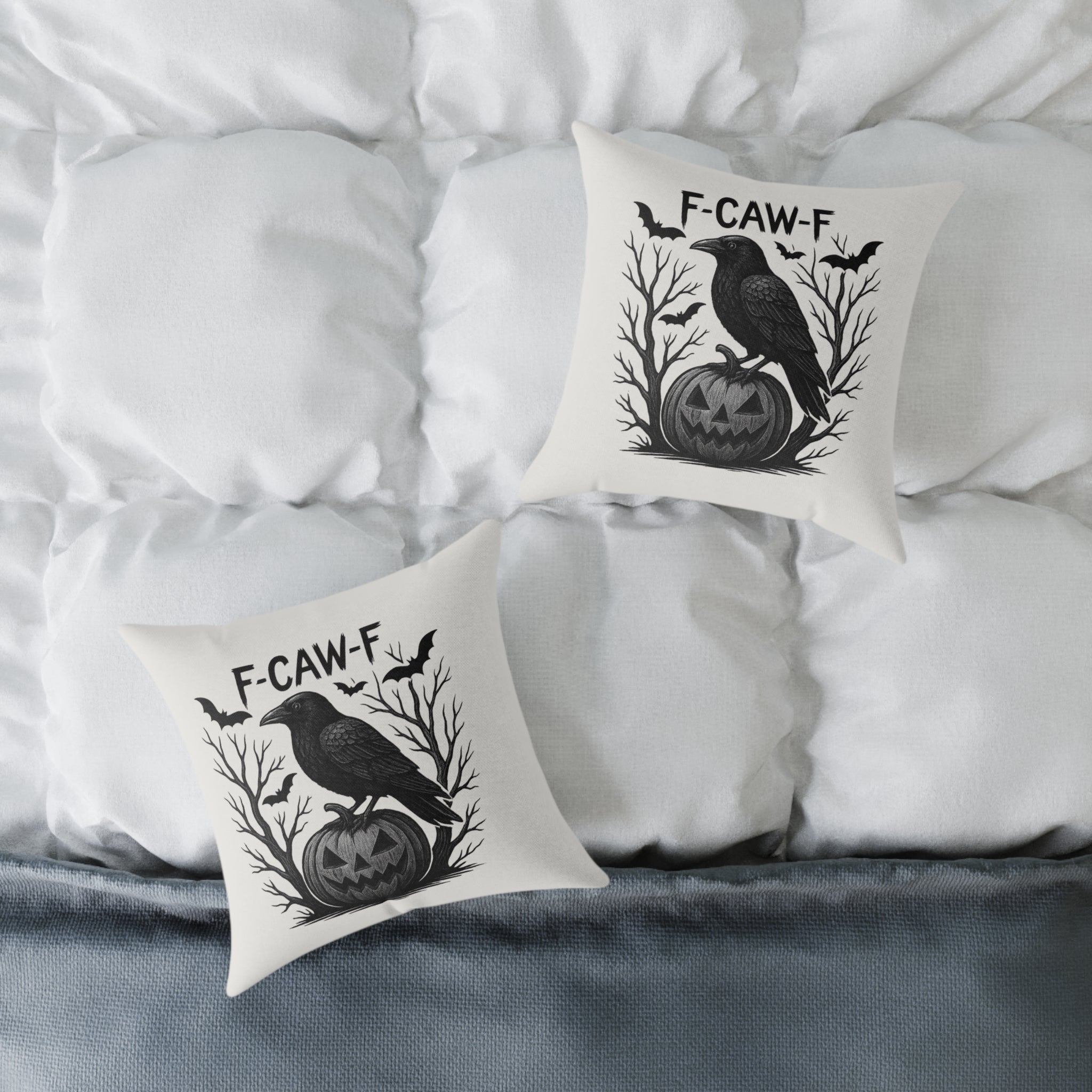 F-caw-F Throw Pillow
